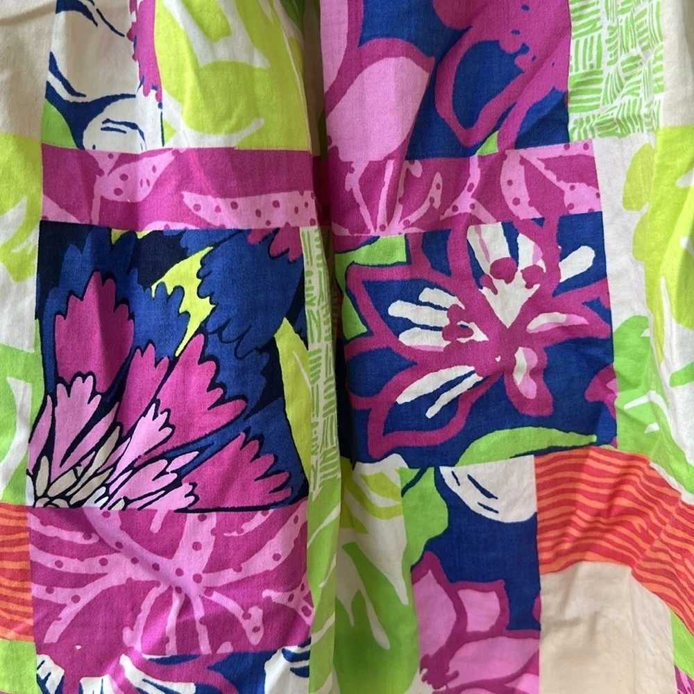 Lilly Pulitzer Tiki Floral Pleated Skirt in 'Thatch Patch' Pattern Size 4